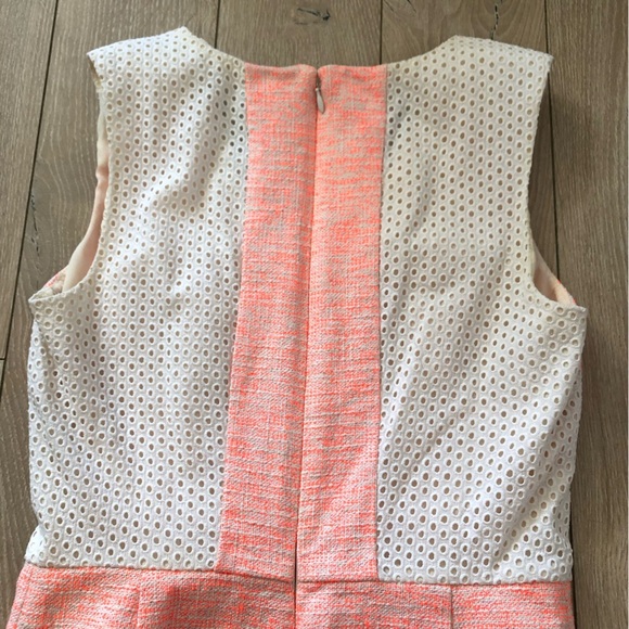 J. Crew Neon Orange Lace Detailed Mini Dress Size 2 - Picture 6 of 14